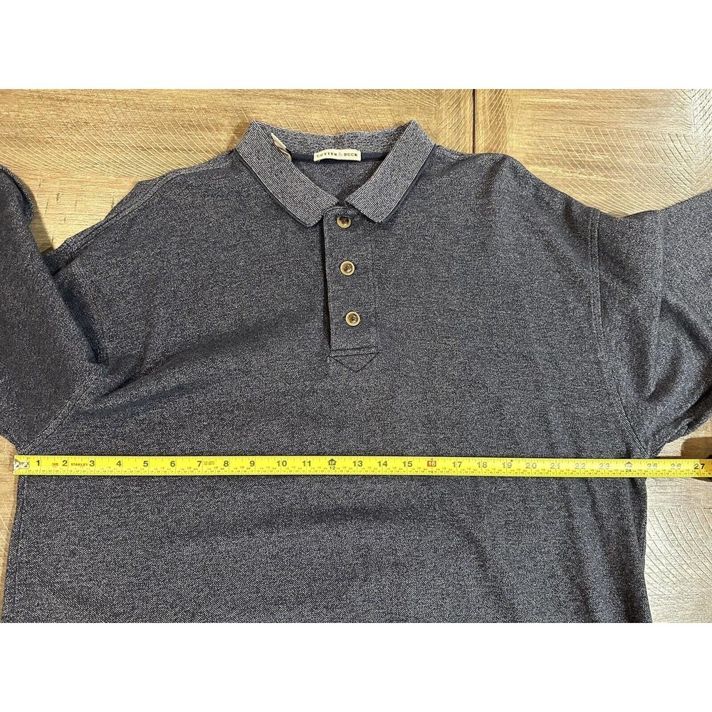 Cutter & Buck Mens Long Sleeve Polo Shirt Heather Blue Size XL 100% Cotton EUC - Picture 11 of 11